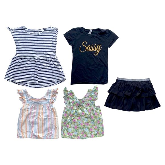 10 pc Lot Girls Clothes Spring Summer Shirts Tank Tops Dresses Swimsuit Size 4-5 - Picture 2 of 6